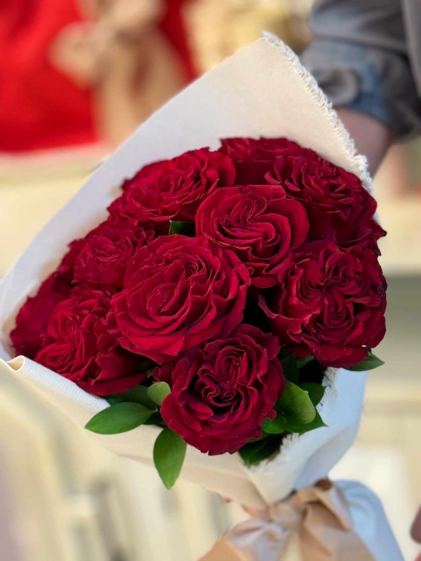 Red Heart Garden Roses Bouquet