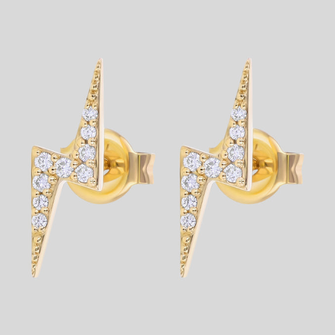 The White Diamond Lightning Bolt Stud