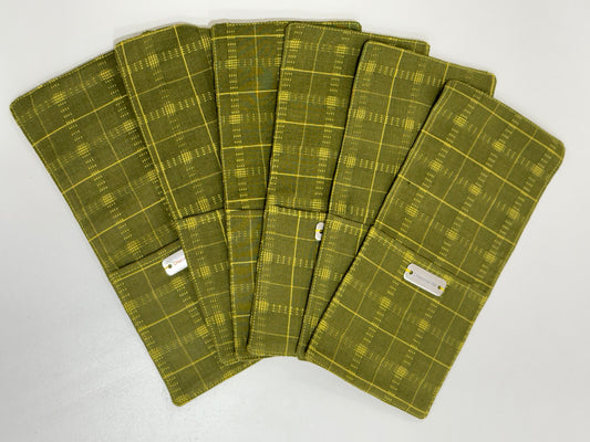 Silverware Pouches Green & Yellow Plaid