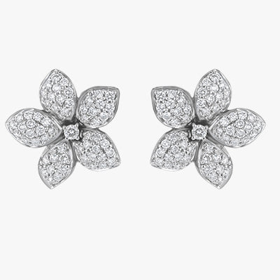 Diamond Flower Petal Earrings Lab Grown