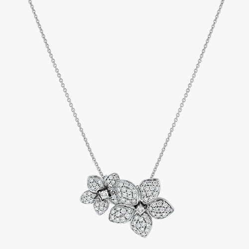 Diamond Flower Petal Necklace