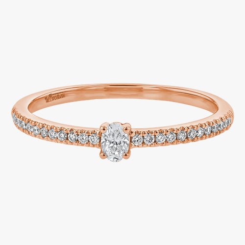 Petite Oval Cut Diamond Ring