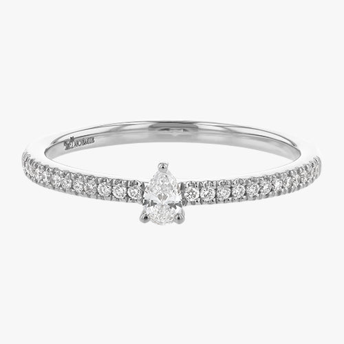 Petite Pear Cut Diamond Ring